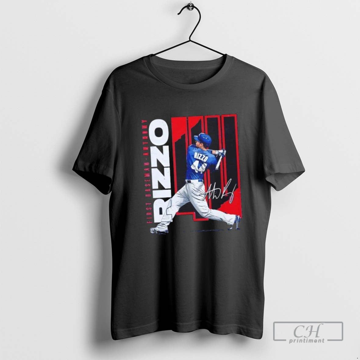 Anthony Rizzo Chicago Cubs Baseball Stretch Signature Tee Designer