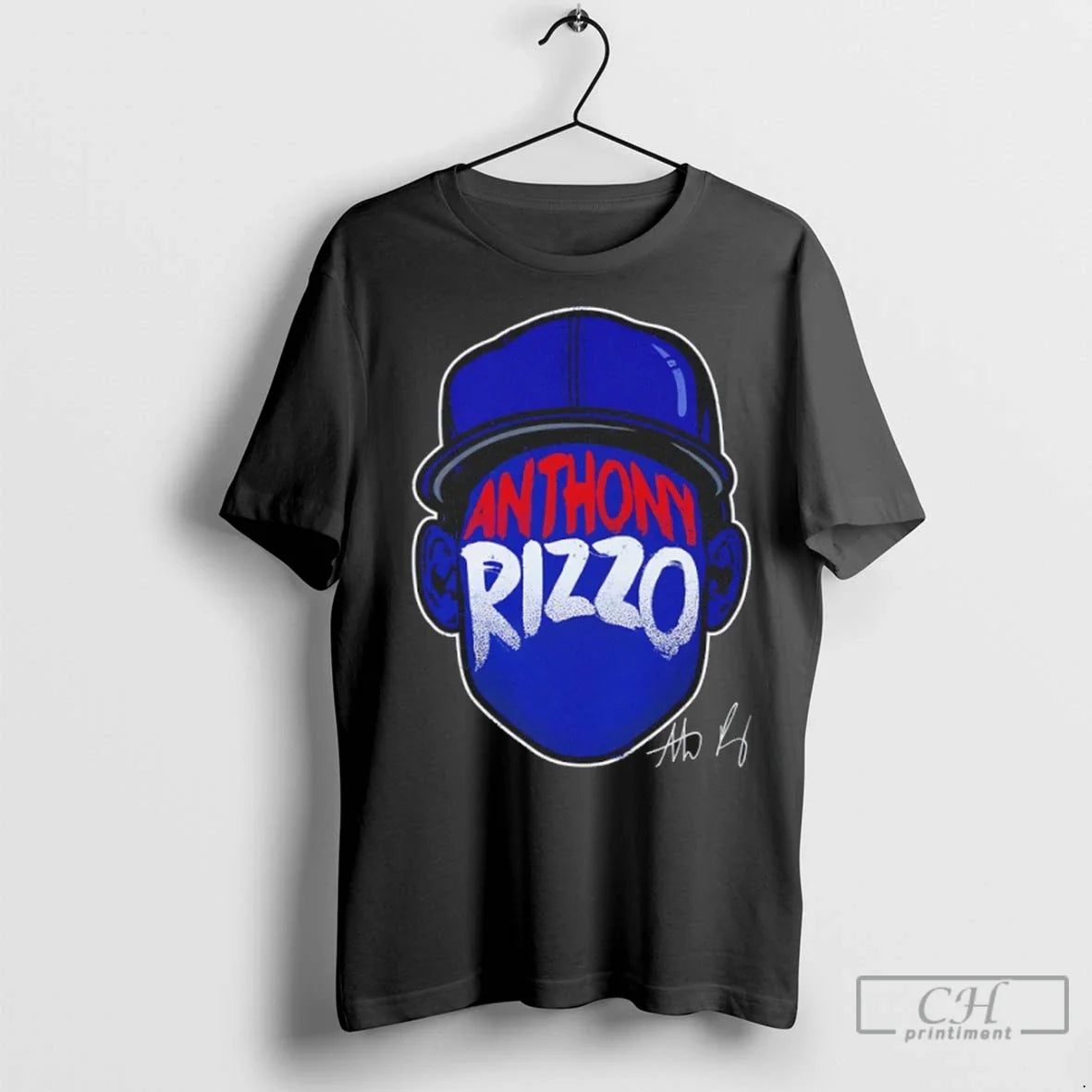Anthony Rizzo Chicago Cubs Player Signature Face Silhouette T Shirts
