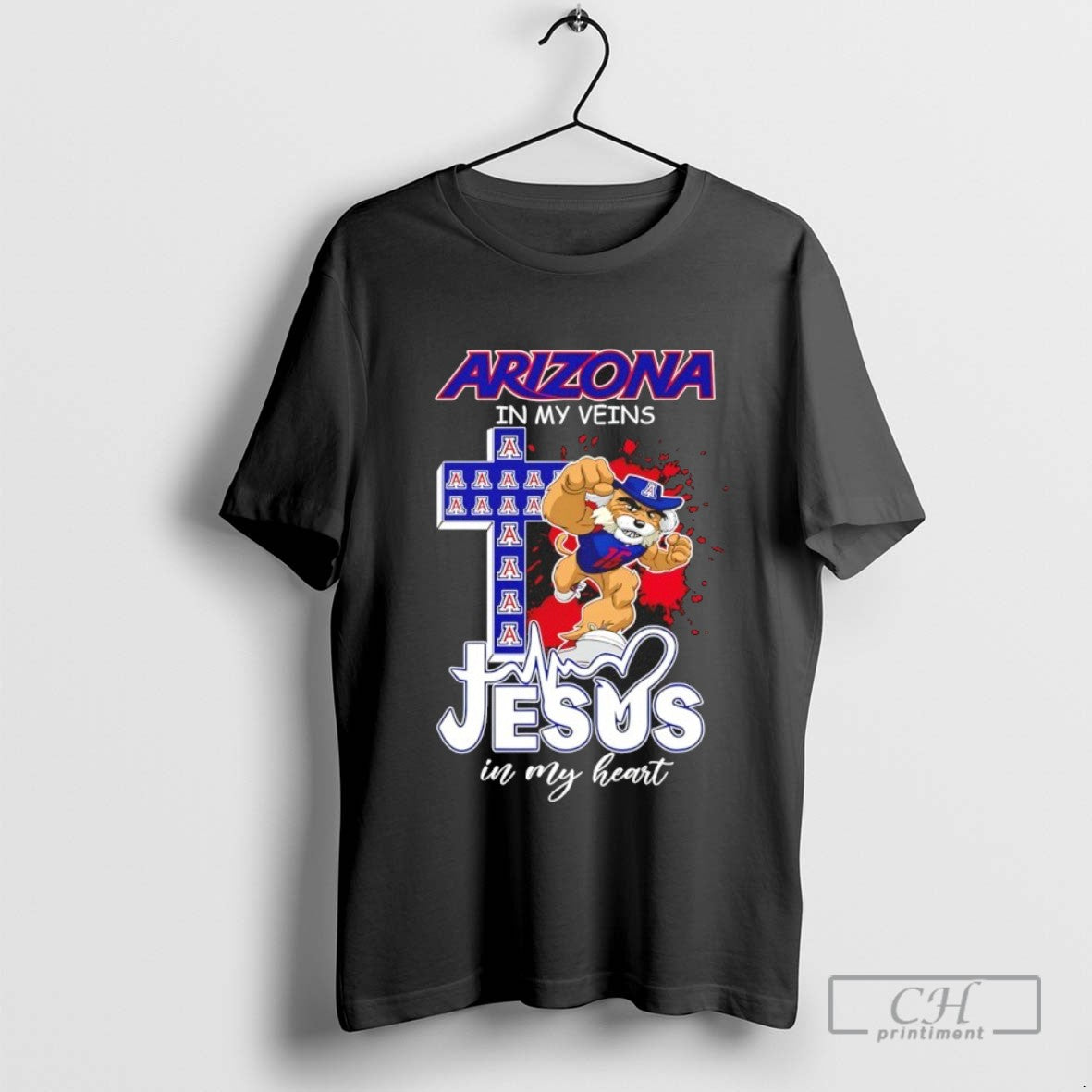 Arizona Wildcats Football My Veins Jesus My Heart Tank Top Elegant