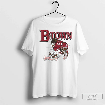 B Town Bison Indiana Sooners Football Ladies Shirt Retro Merch
