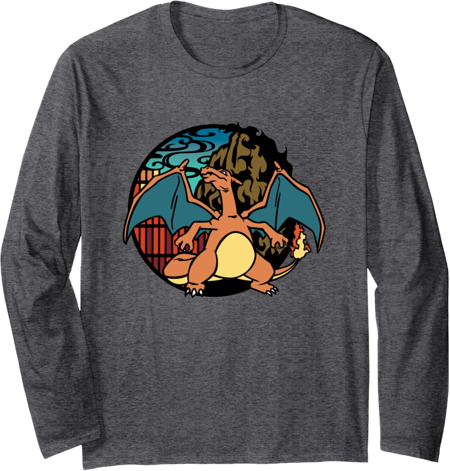 Pokémon Epic Charizard Ready To Fight Big Chest Badge Logo Long Sleeve T-Shirt