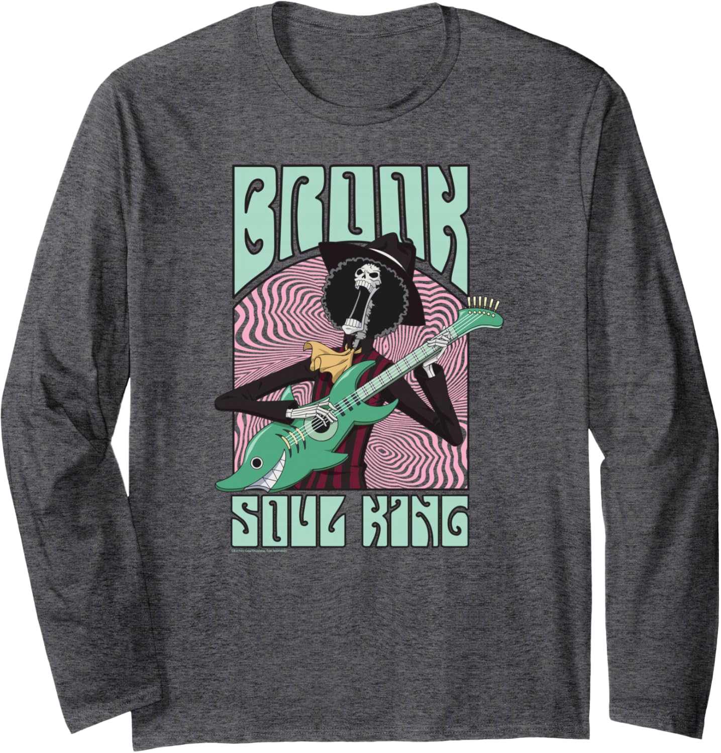 One Piece Anime Soul King Brook Groovy Guitar Concert Long Sleeve