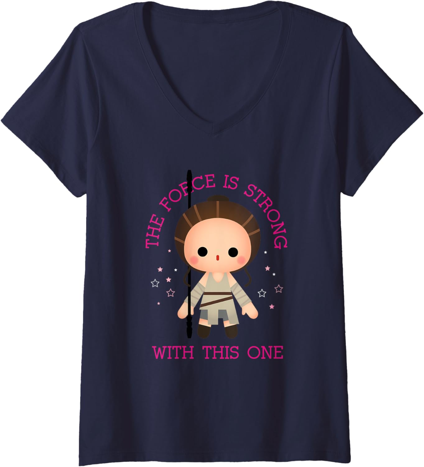 Star Wars: The Force Awakens Rey The Force Is Strong Chibi V-Neck
