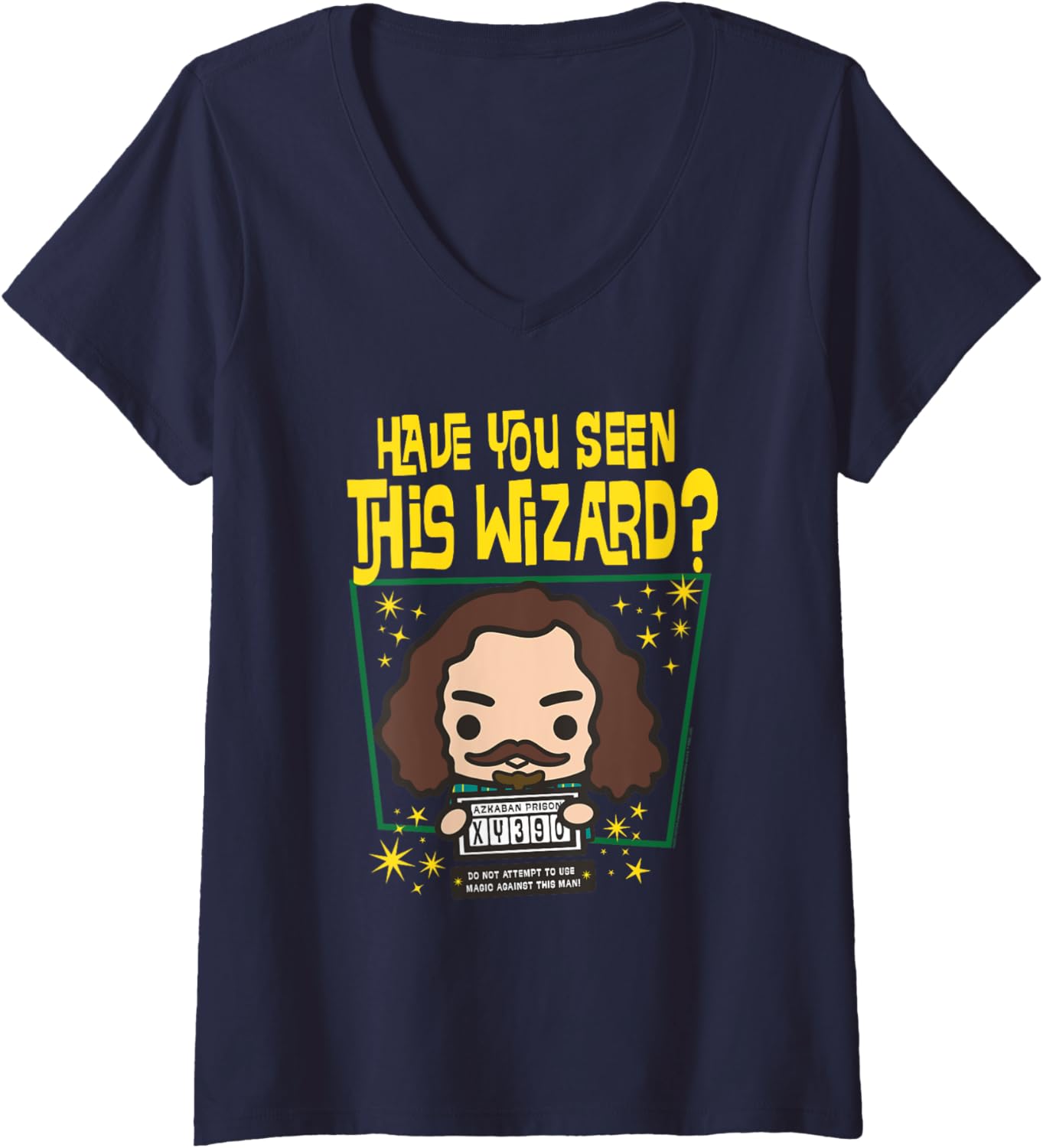 Womens Harry Potter Have You Seen This Wizard? Sirius Black Chibi V-Neck