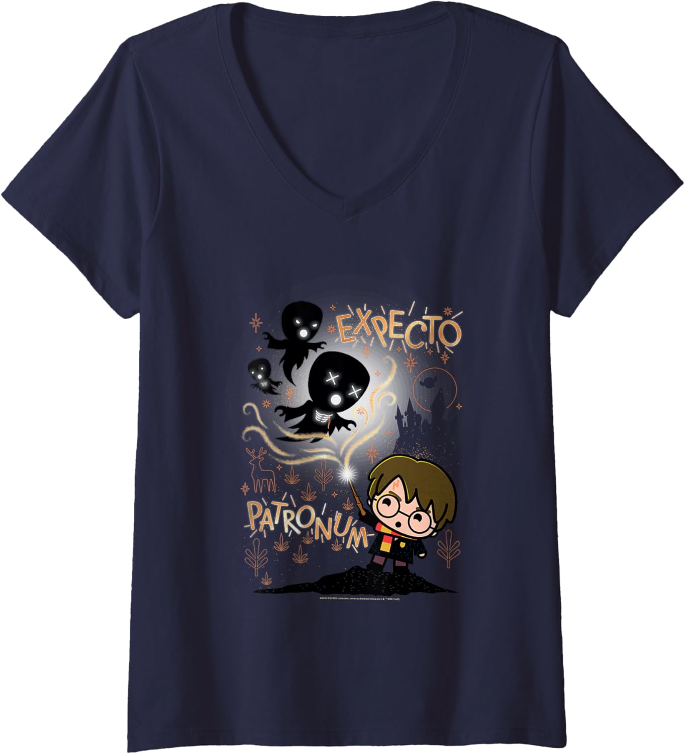 Womens Harry Potter Expecto Patronum Chibi Potter Too V-Neck