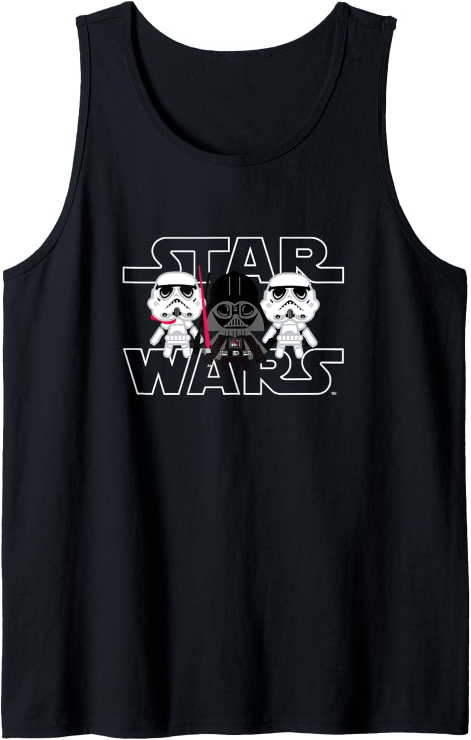 Star Wars Classic Darth Vader & Stormtrooper Cute Chibi Logo Tank Top