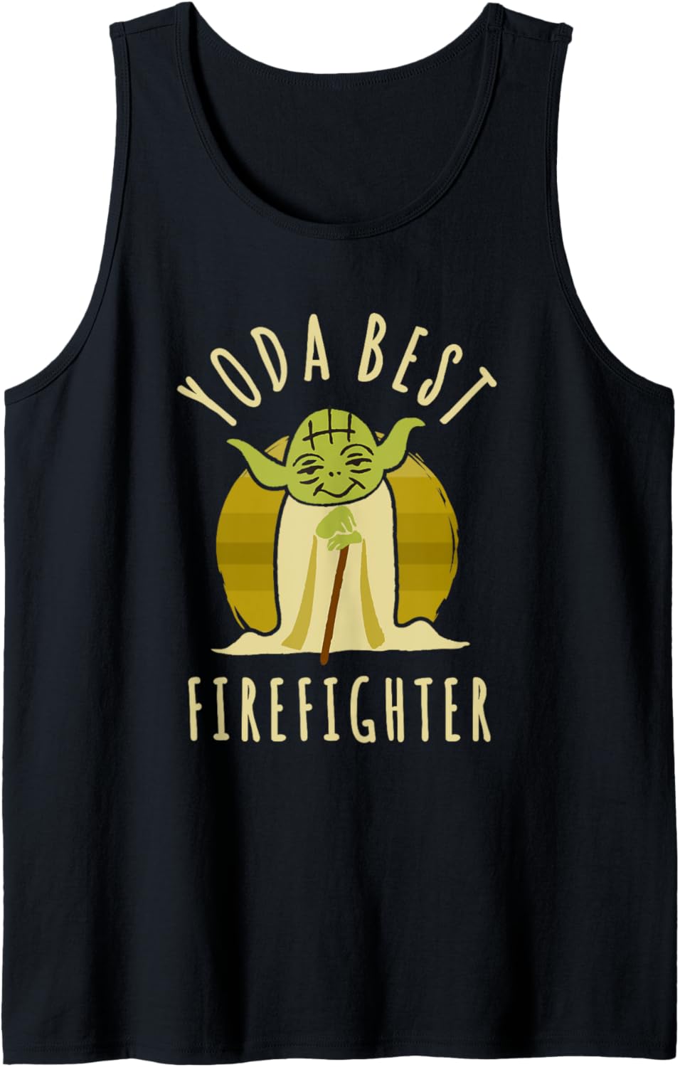 Star Wars Classic Yoda Best Firefighter Vintage Chibi Yoda Tank Top