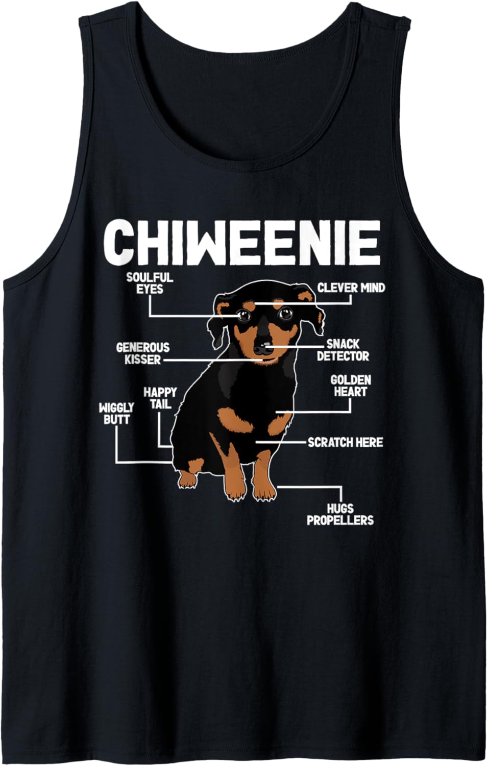 Chiweenie Dog Anatomy Chiweenie Lover Chiweenie Owner Tank Top
