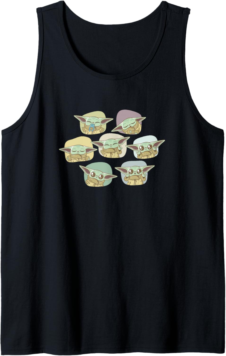 Star Wars The Mandalorian Grogu Box Up Chibi Icons Disney+ Tank Top