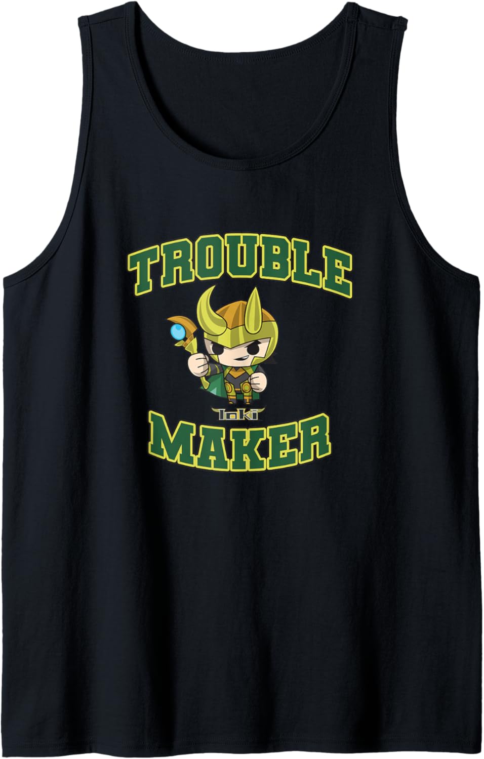 Marvel Comics Retro Classic Trouble Maker Loki Chibi Shot Tank Top