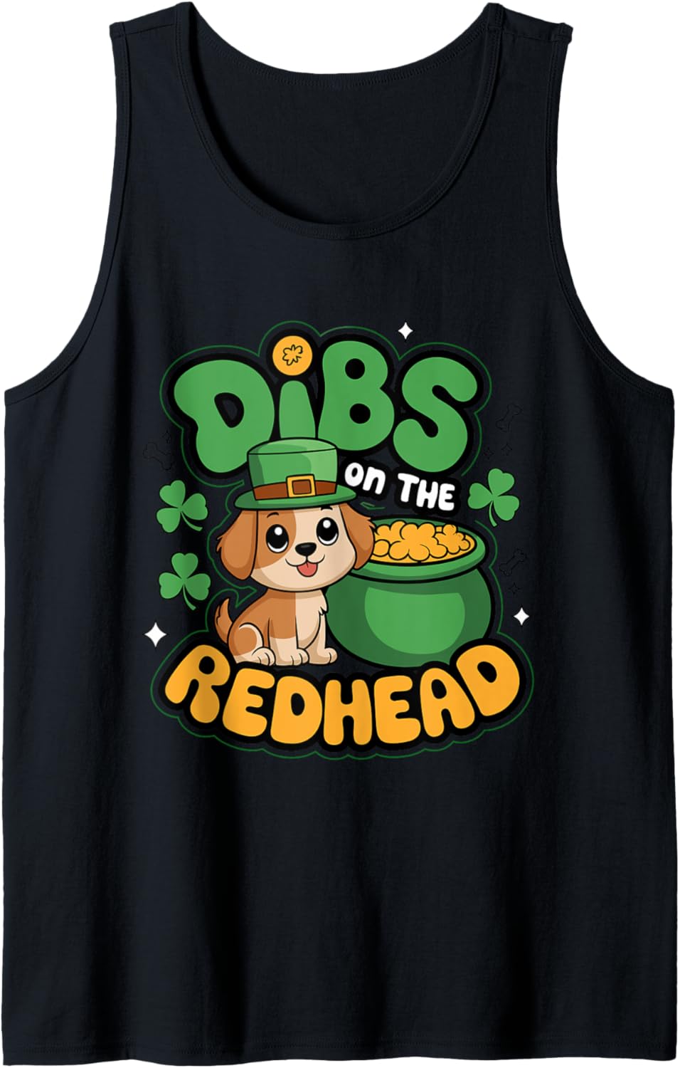 Dibs on the Redhead Cute Saint Patrick's Day Chibi Puppy Dog Tank Top