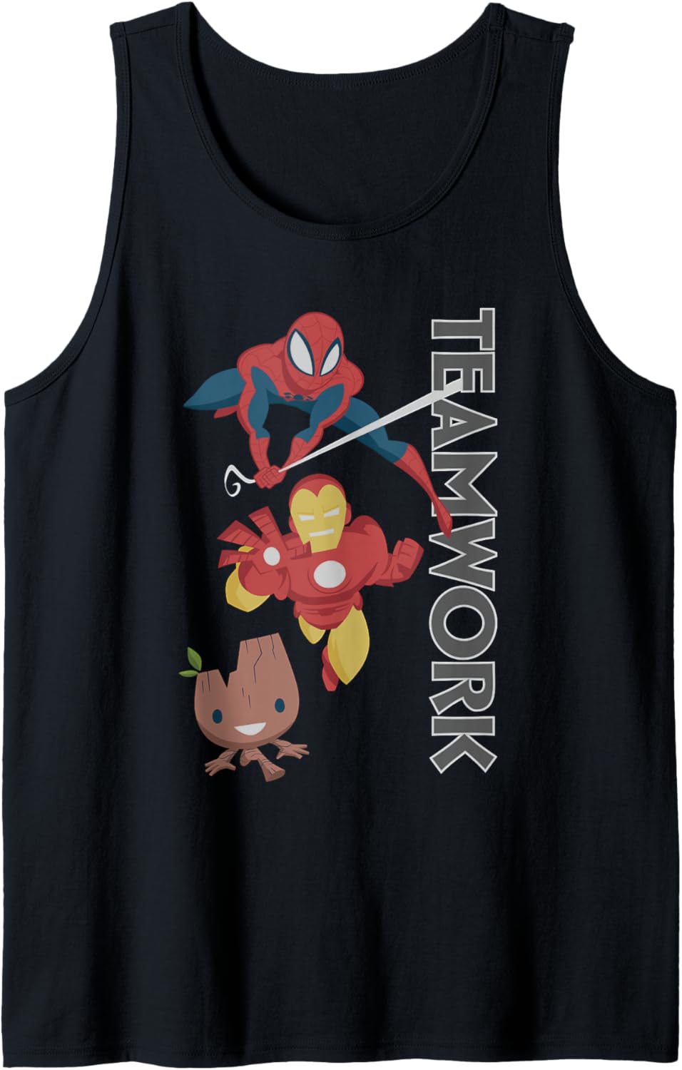 Marvel Comics Retro Classic Avengers Teamwork Kids Chibi Tank Top