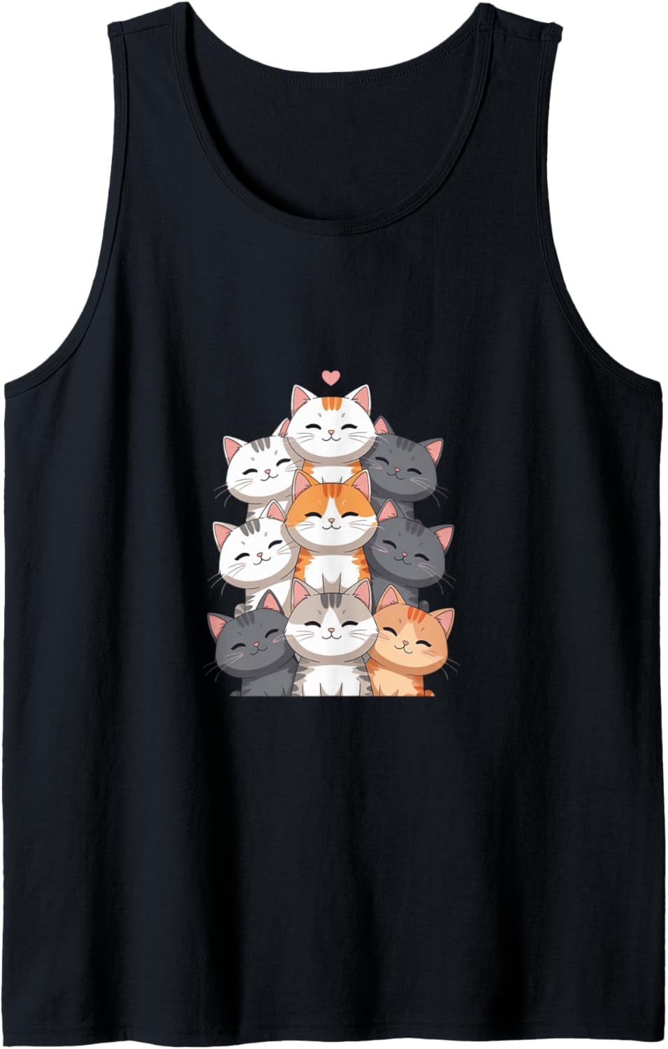 Cute Kawaii Cat Kitty Meowtain Cats Pile Chibi Women Girls Tank Top