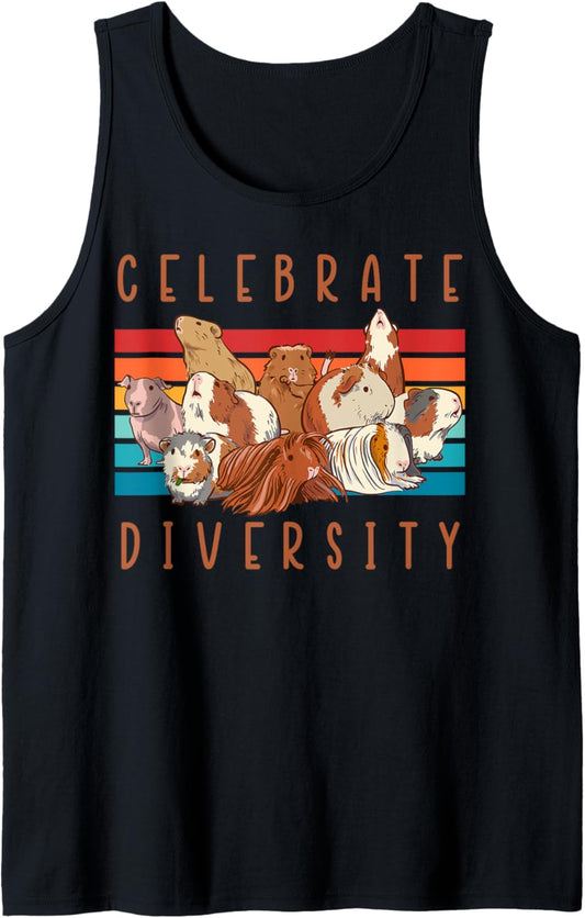 Celebrate Diversity Guinea Pig Cavy Pet Guinea Pig Lover Tank Top