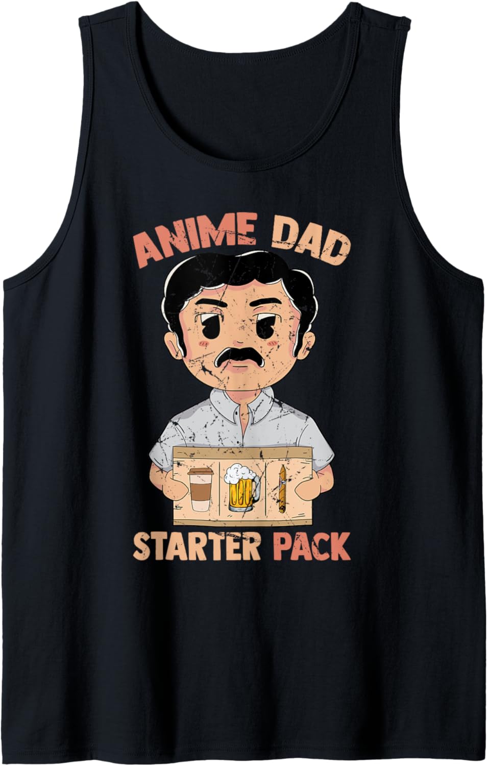 Anime Dad Starter Pack - Cute Kawaii Chibi - Manga Otaku Tank Top