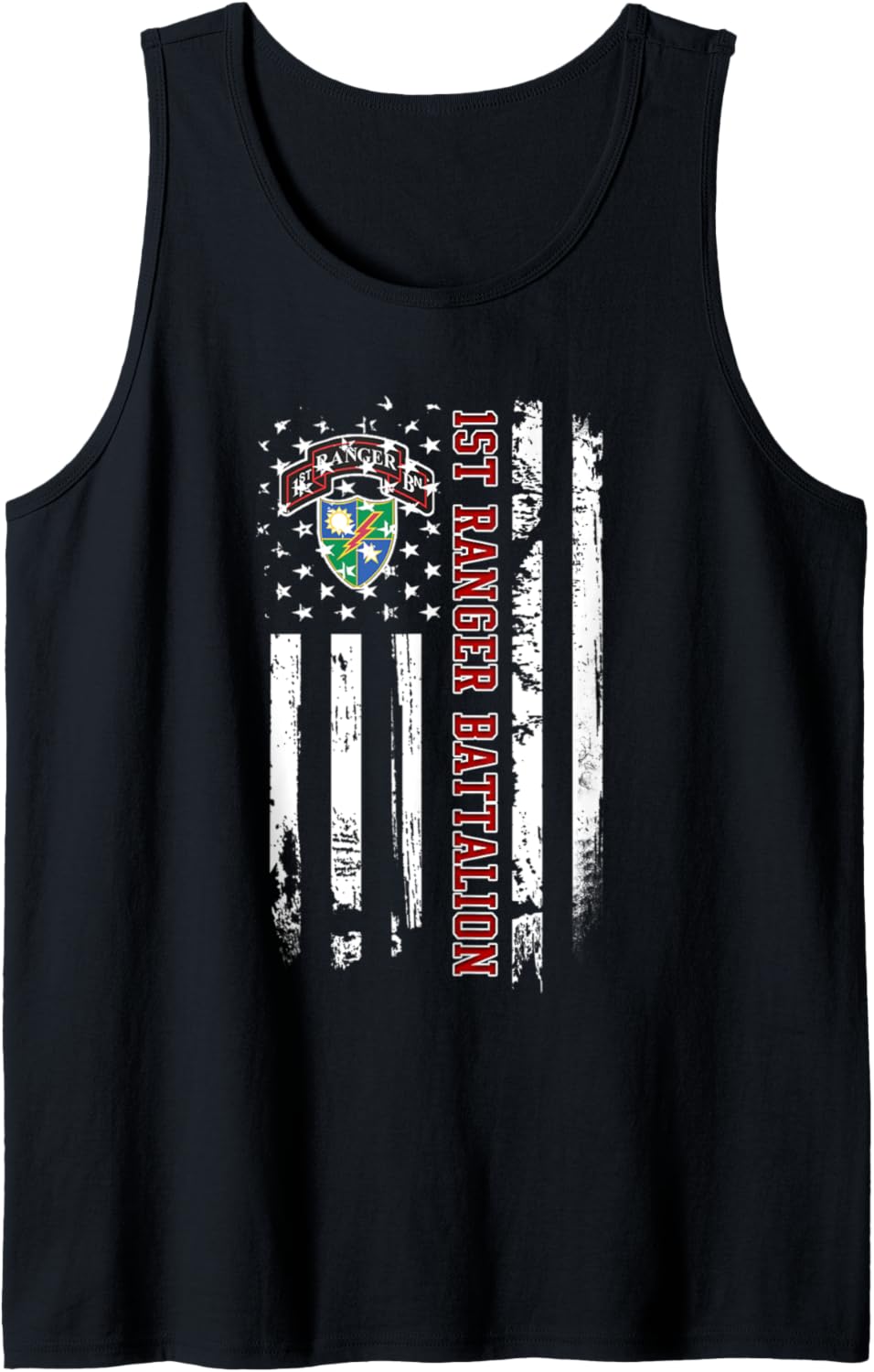 1st Ranger Battalion Veteran USA Flag Veterans Day Xmas Tank Top