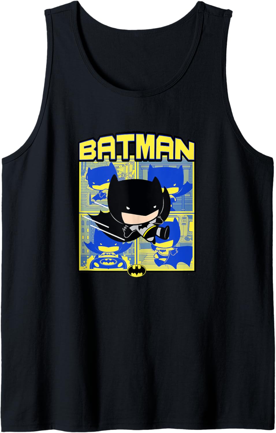 DC Comics Batman Comic Vintage Chibi Kawaii Superhero Panels Tank Top