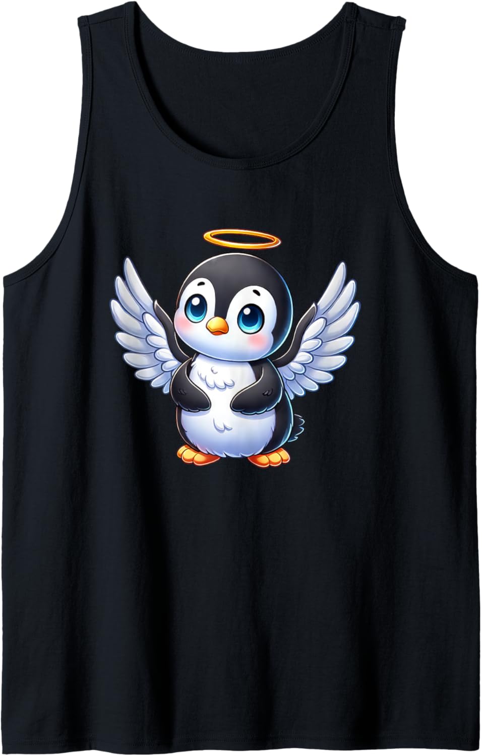Cute Penguin Angel with Wings Chibi Cartoon Tank Top