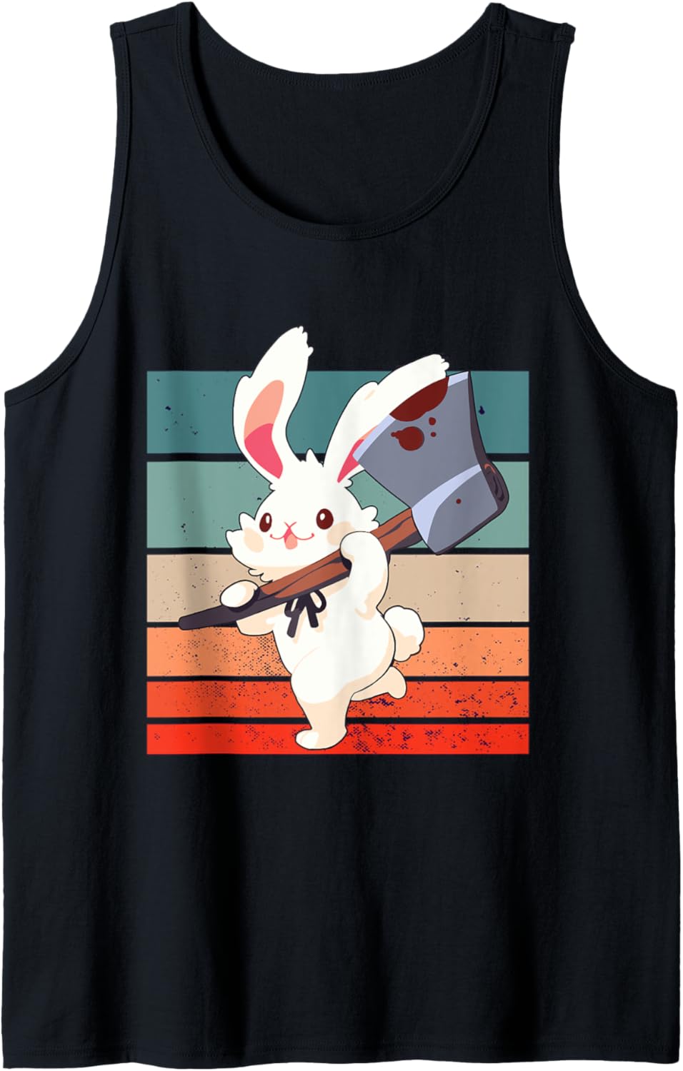 Bunny axe blood-stained chibi cute dark humor cheerful Tank Top