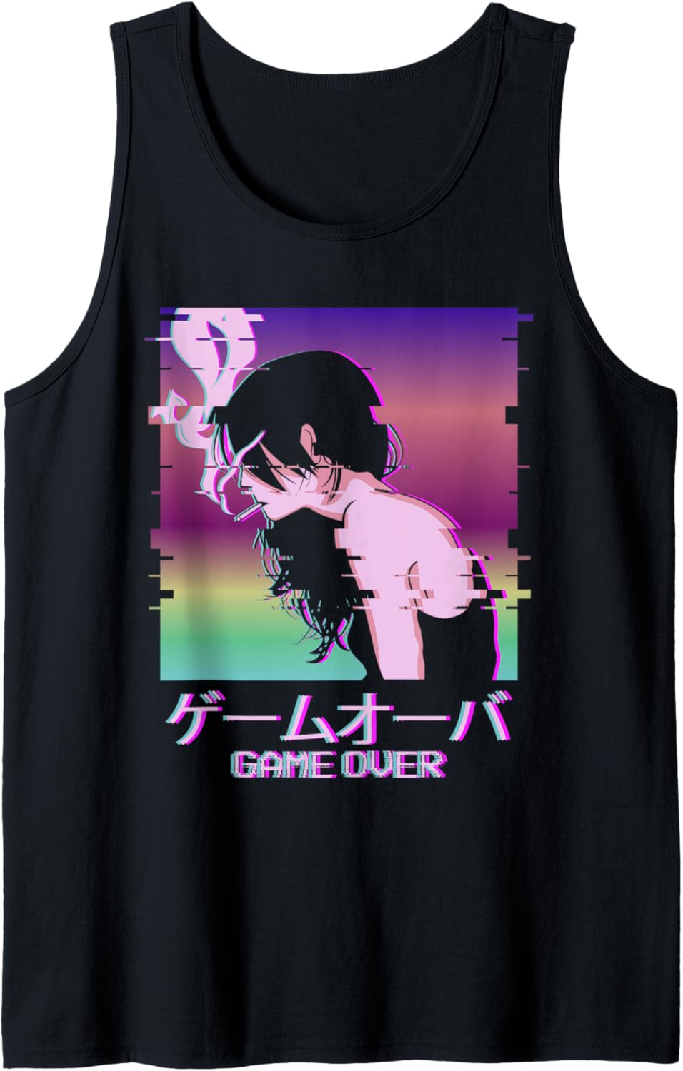 Vaporwave Anime Girl Indie Old Aesthetic Sad Anime Girl Tank Top