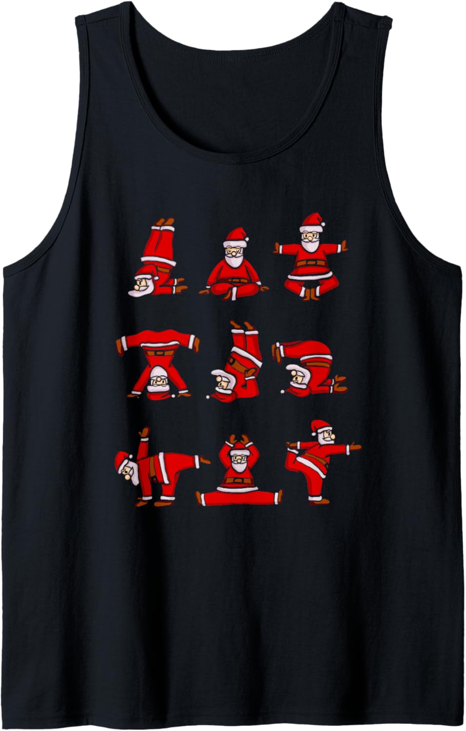 Yoga Santa Women Men Kids Funny Christmas Tank Top