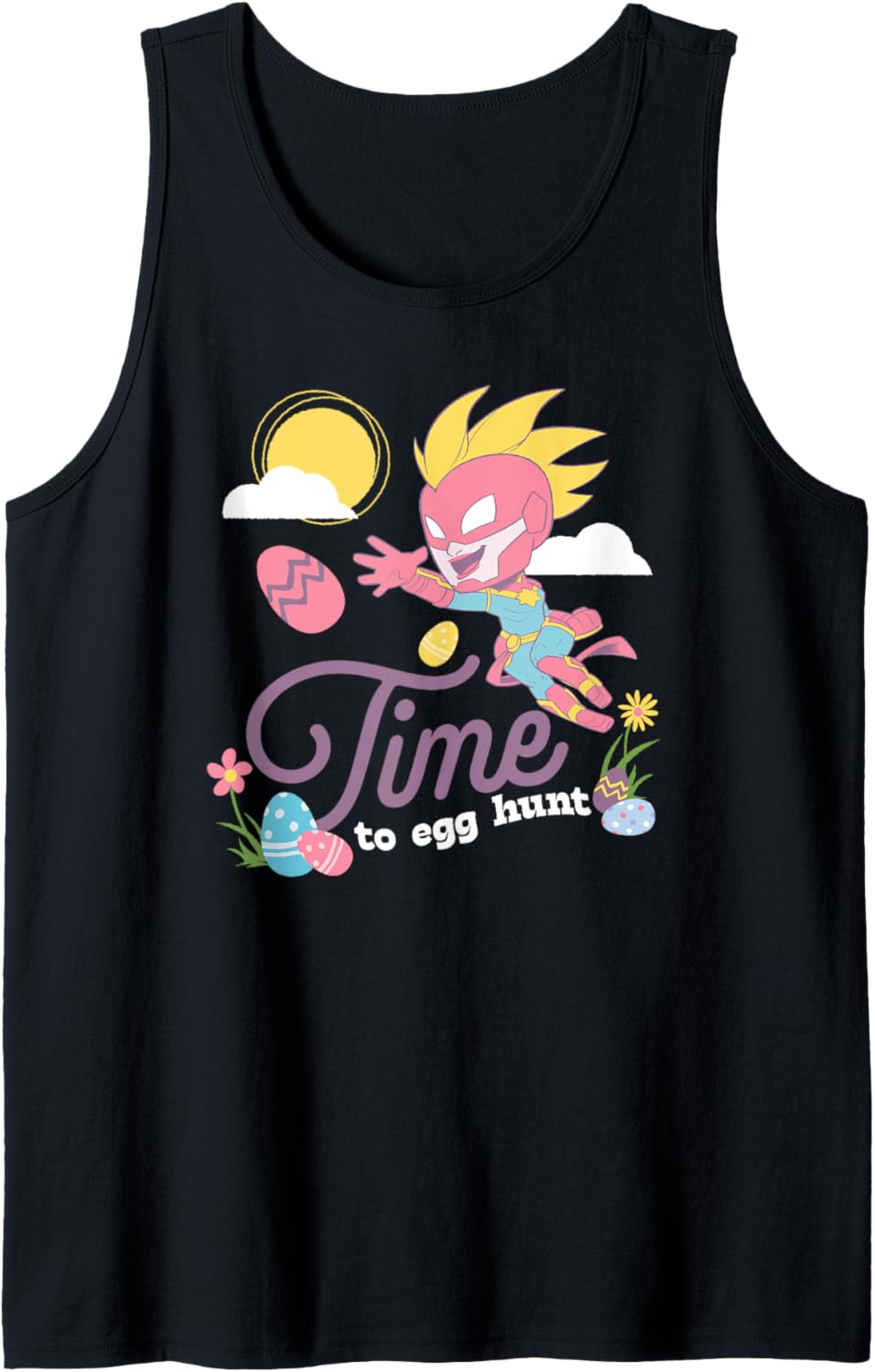 Marvel Easter Time To Egg Hunt Captain Marvel Chibi Carol Tank Top