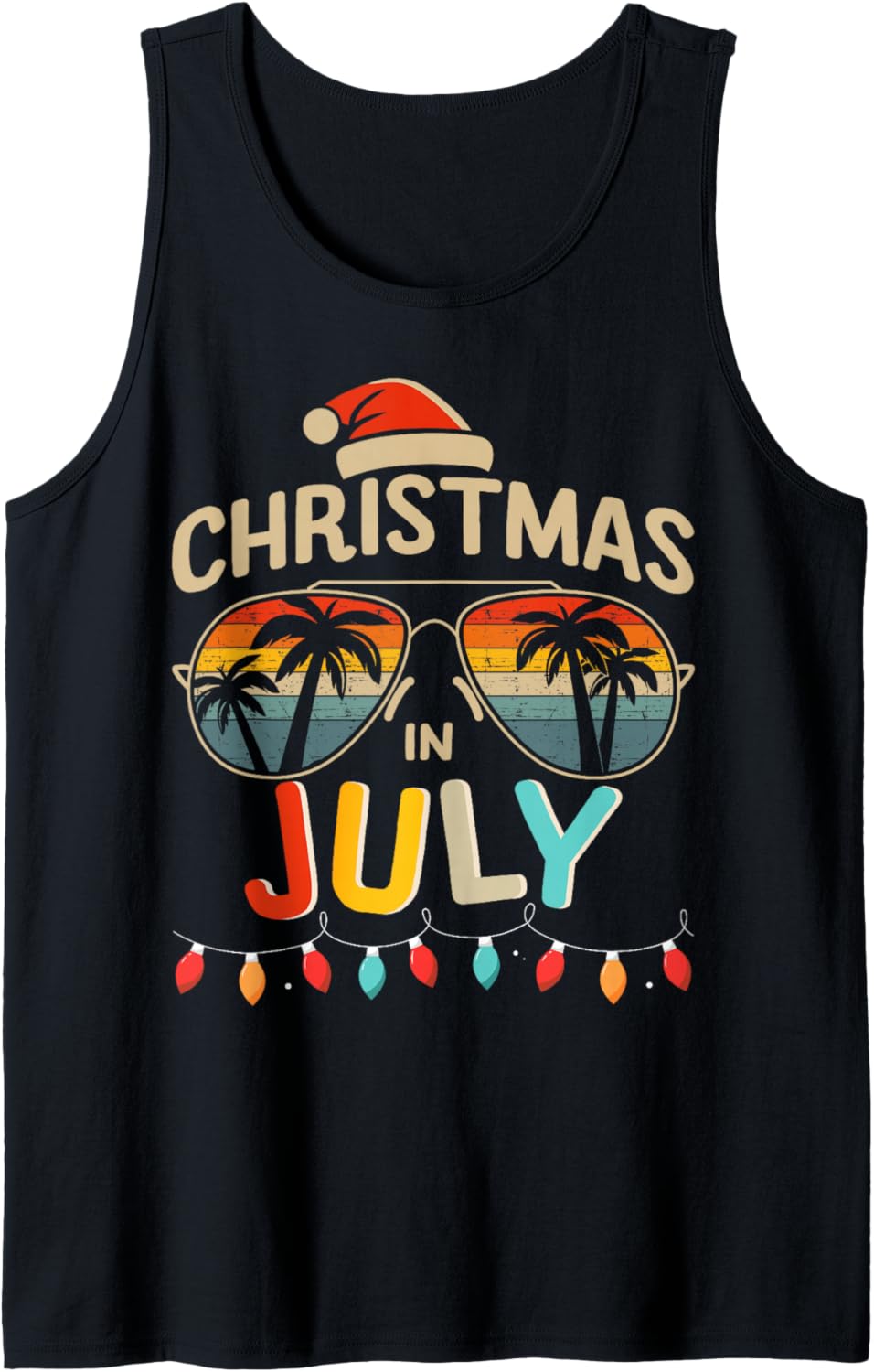 Christmas in july with vintage sunglasses for summer xmas Tank Top