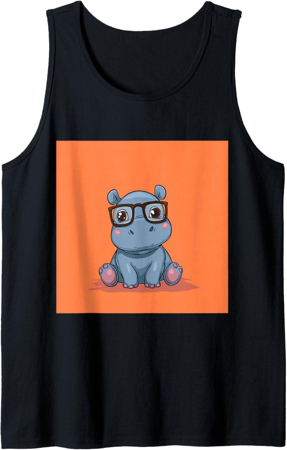 Cute Cartoon Hippo Chibi Style Cute Baby Hippo Tank Top