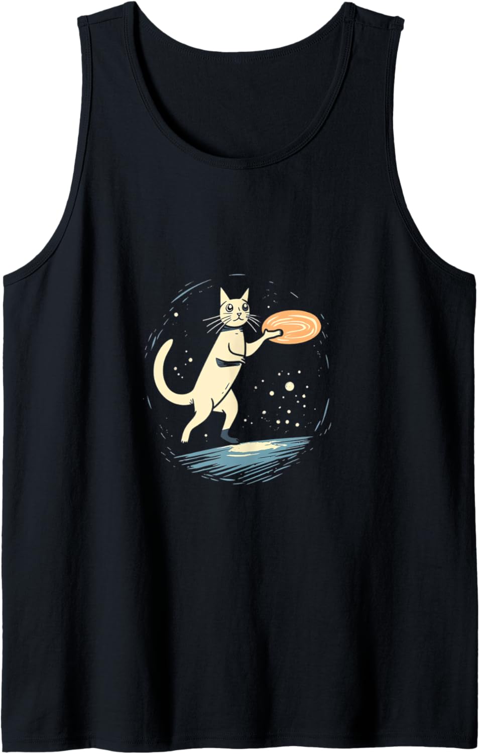Cat Playing Frisbee Disc Golf Player Discgolfer Disc Golfing Tank Top