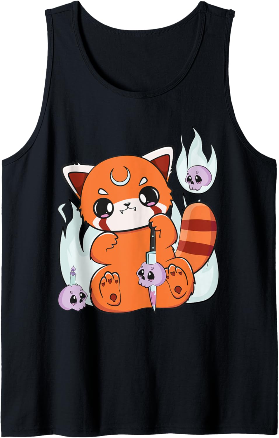 Kawaii Pastel Goth Red Panda Cute Chibi Anime Otaku Tank Top