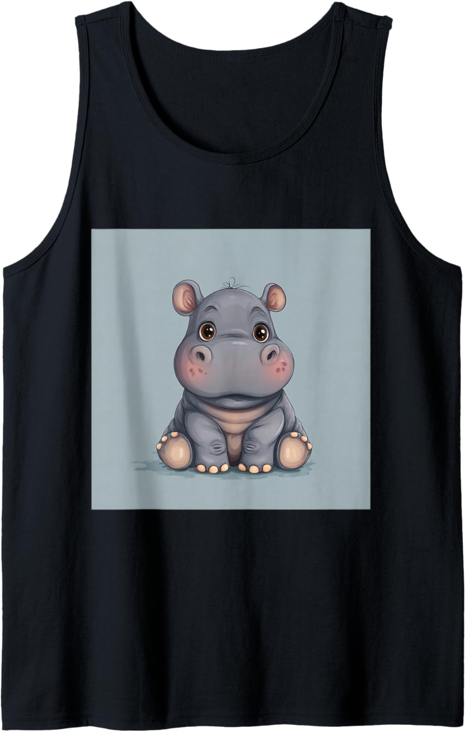 Cute Cartoon Hippo Chibi Style Cute Baby Hippo Tank Top