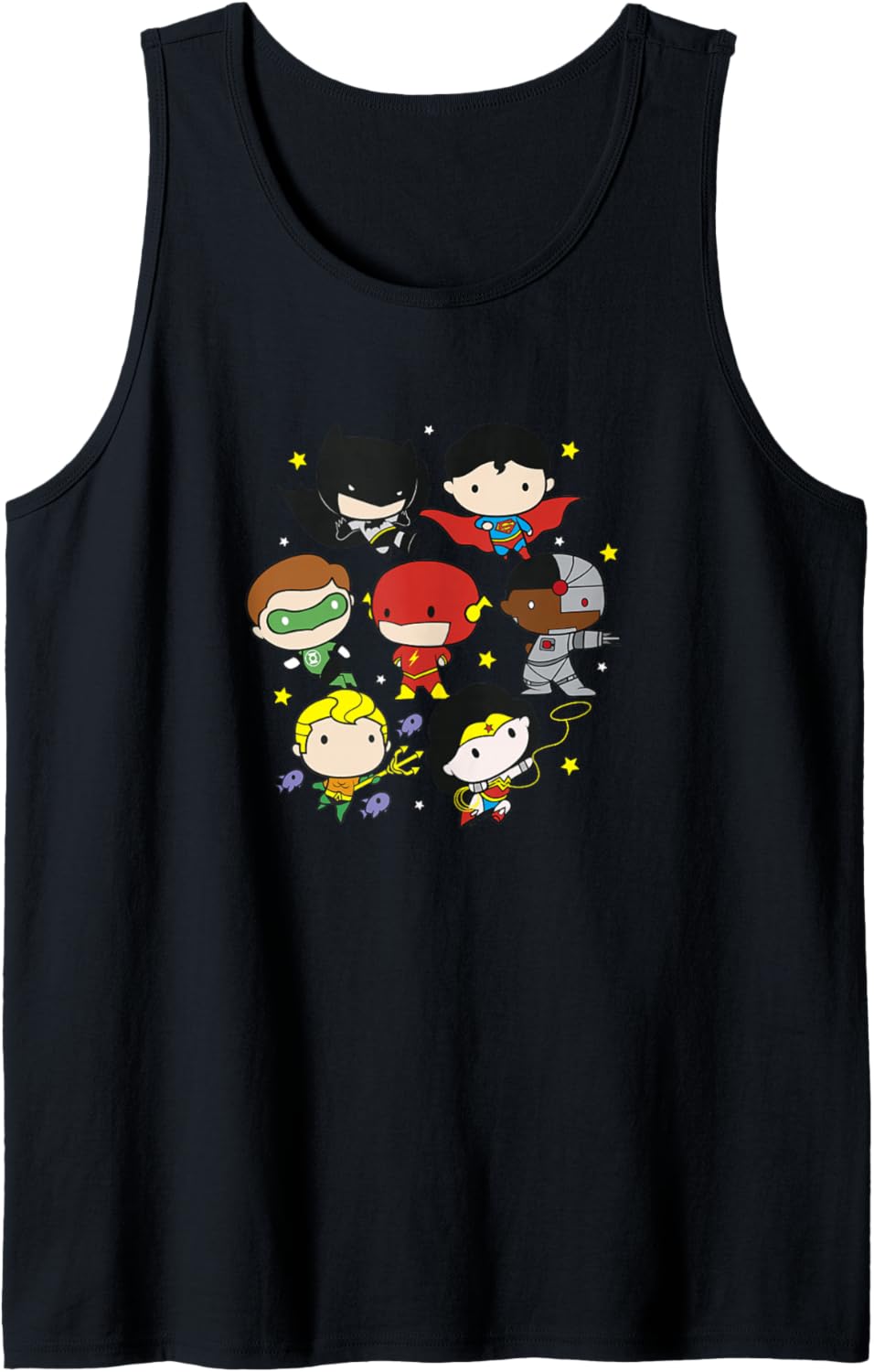 DC Comics Justice League Superhero Chibi Group Portraits Tank Top