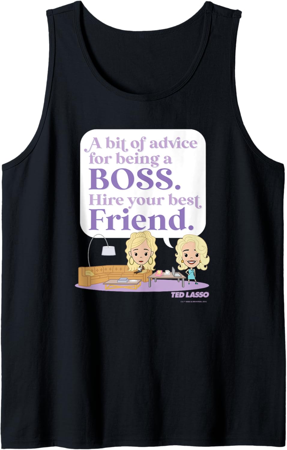 Ted Lasso Rebecca & Keeley Boss Hire Your Best Friend Chibi Tank Top