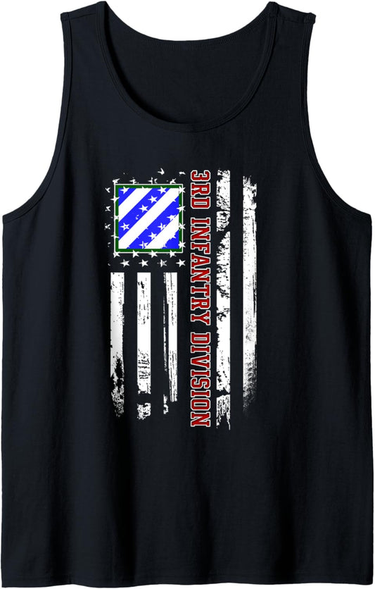 3rd Infantry Division Veteran USA Flag Veterans Day Xmas Tank Top