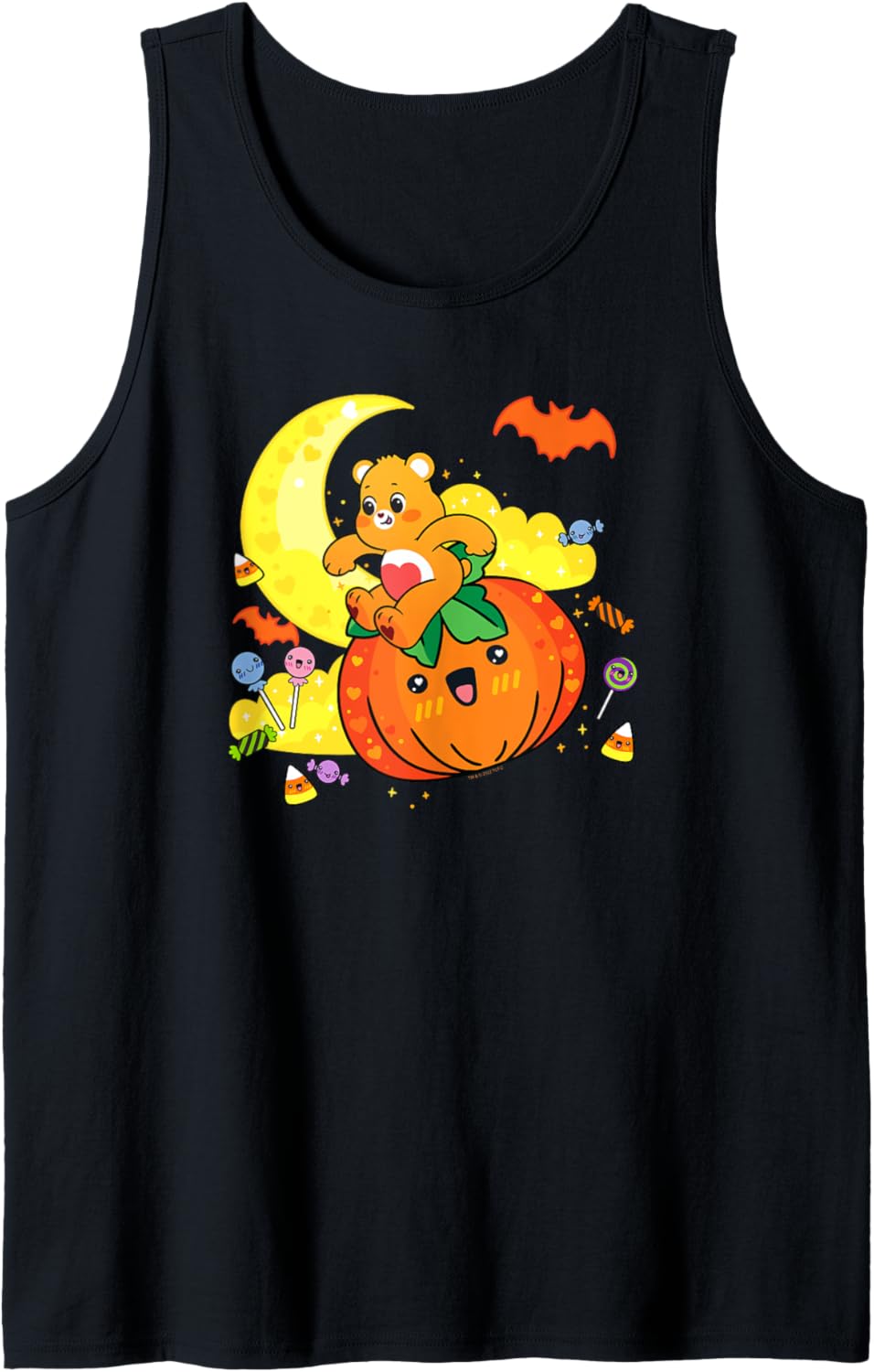 Care Bears Halloween Tenderheart Bear Pumpkin Ride Chibi Tank Top