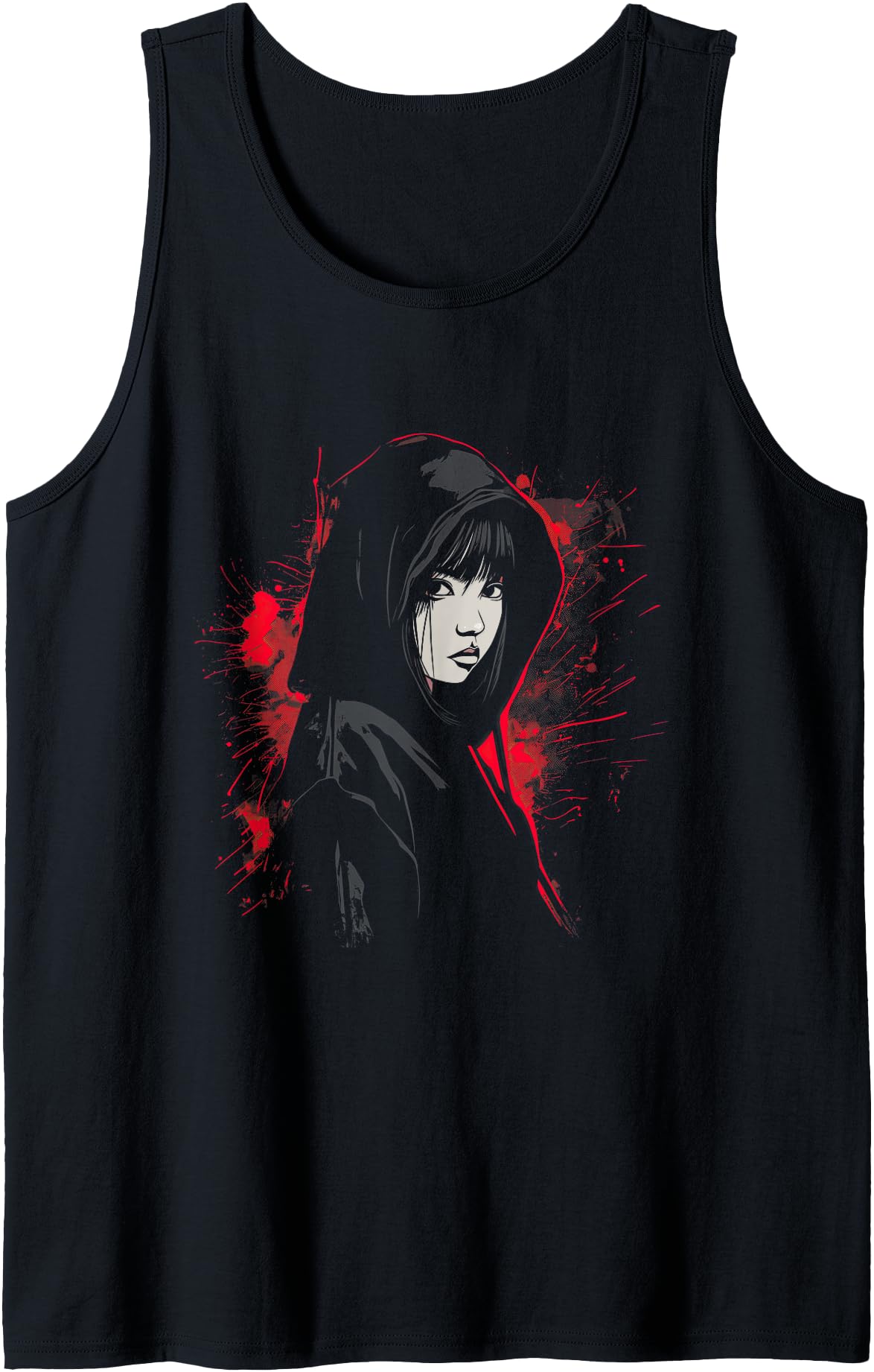 Anime Hoodie Girl Graphic Tee | Japanese Manga Art Tank Top