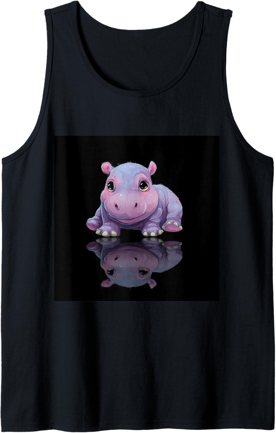 Cute Cartoon Hippo Chibi Style Cute Baby Hippo Tank Top