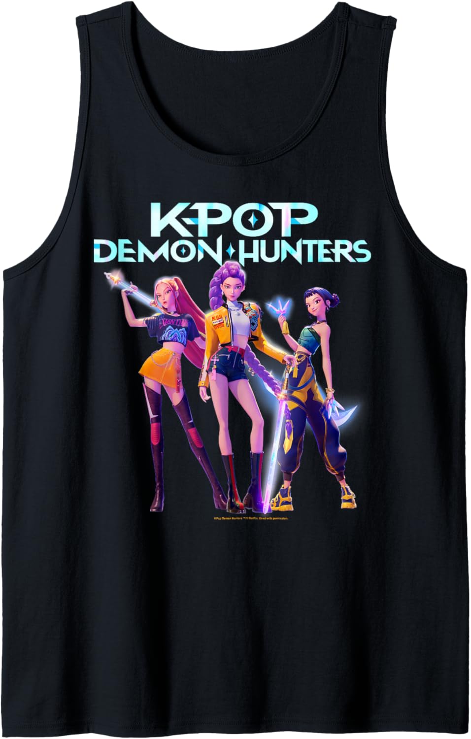 Kpop Demon Hunters Halloween Huntrix Heroic Poses Group Shot Tank Top