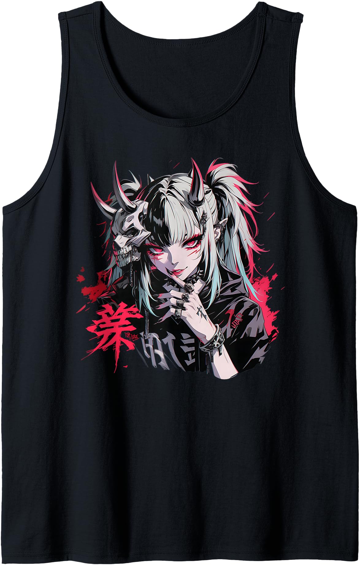 Gothic Anime Demon Waifu Cute Japan Manga Vaporware Retro Tank Top