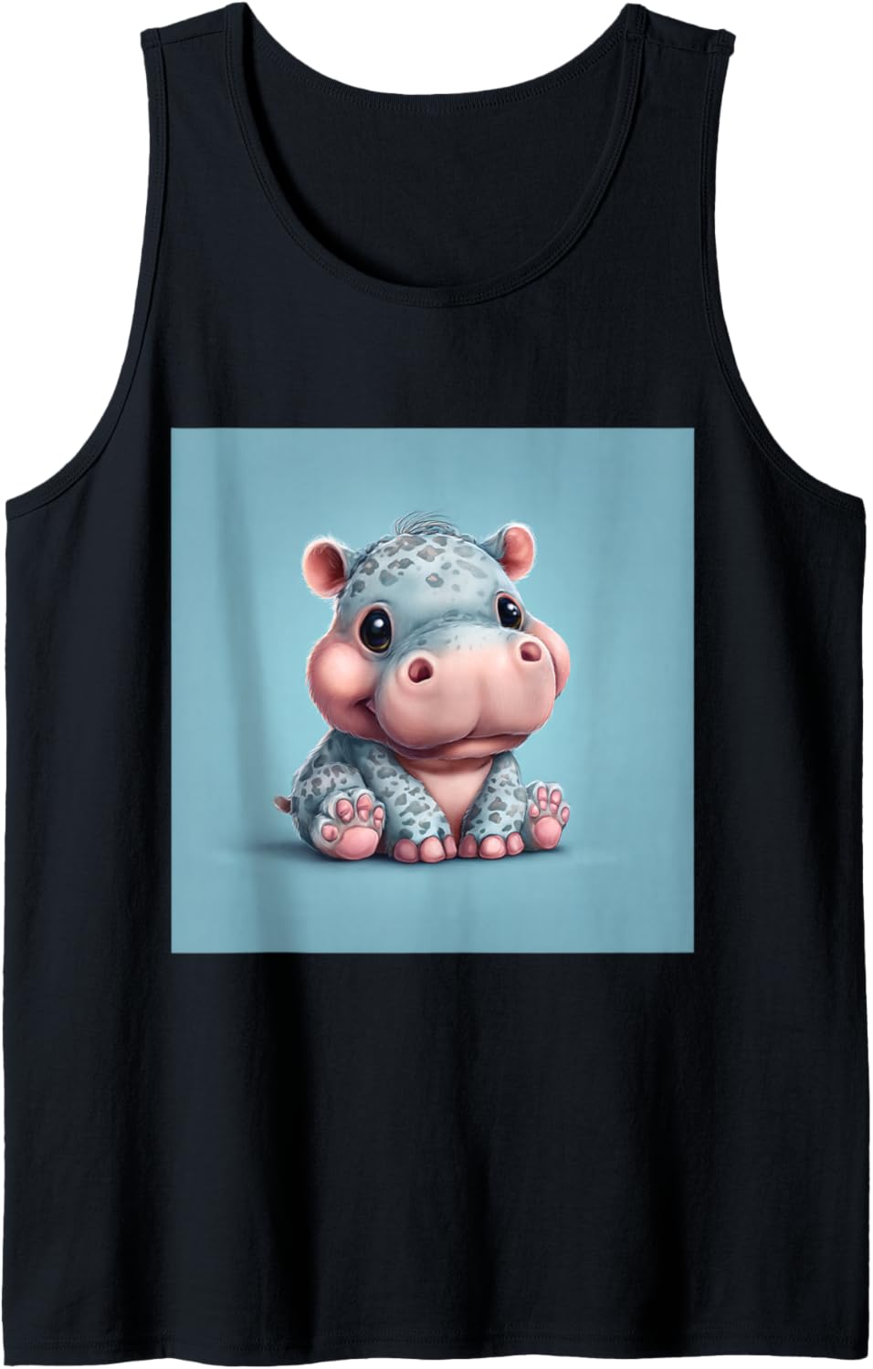 Cute Cartoon Hippo Chibi Style Cute Baby Hippo Tank Top