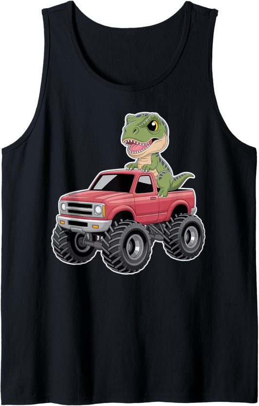 Chibi Monster Truck with T-Rex Tank Top