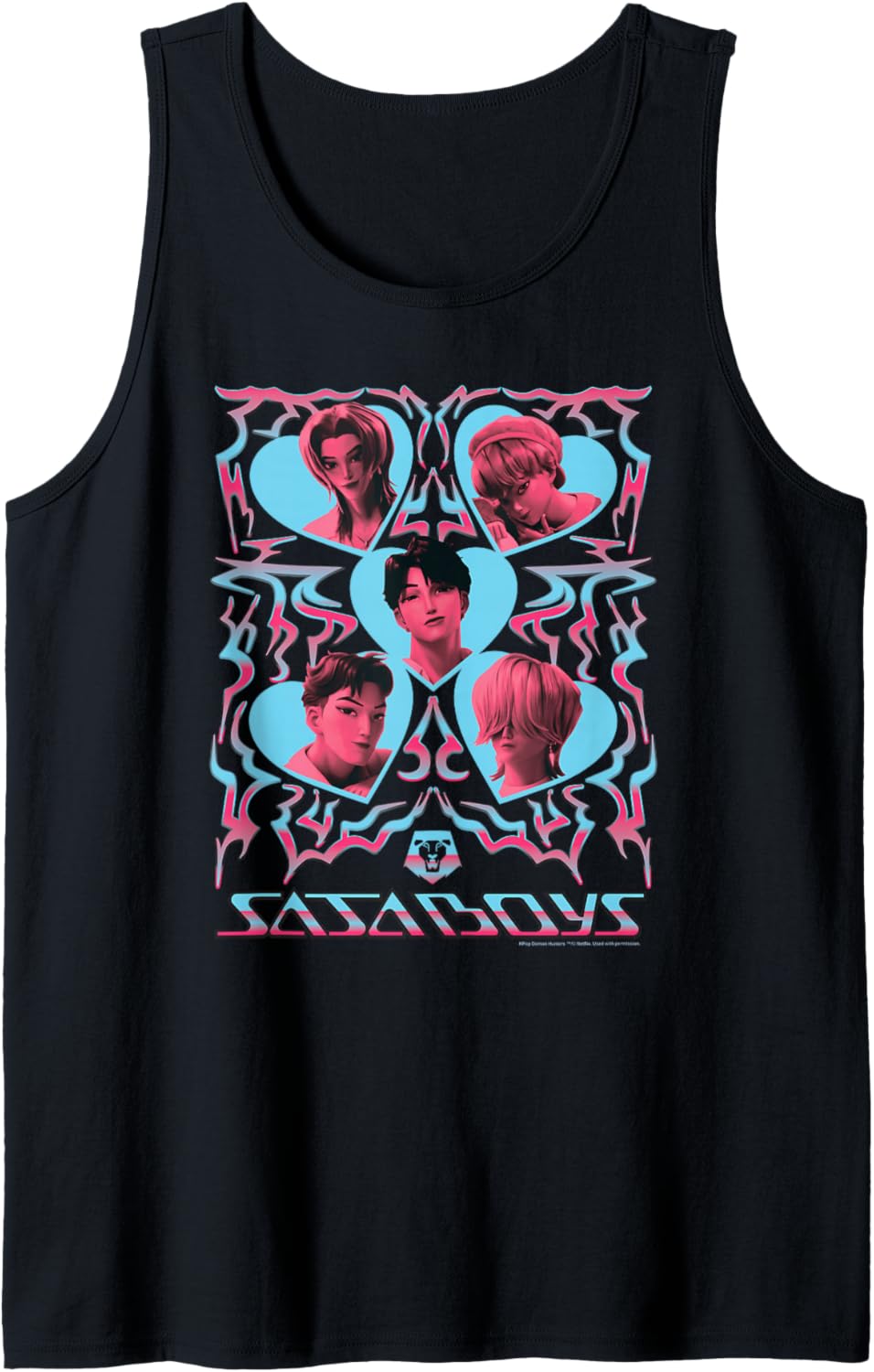Kpop Demon Hunters Halloween Saja Boys Heart Shapes Portrait Tank Top