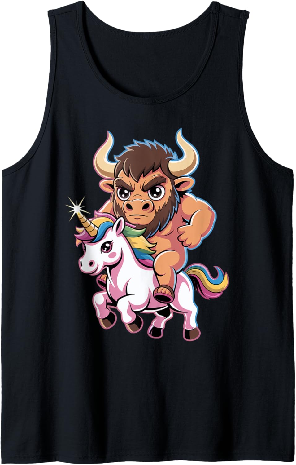 Chibi Minotaur Riding Unicorn Tank Top