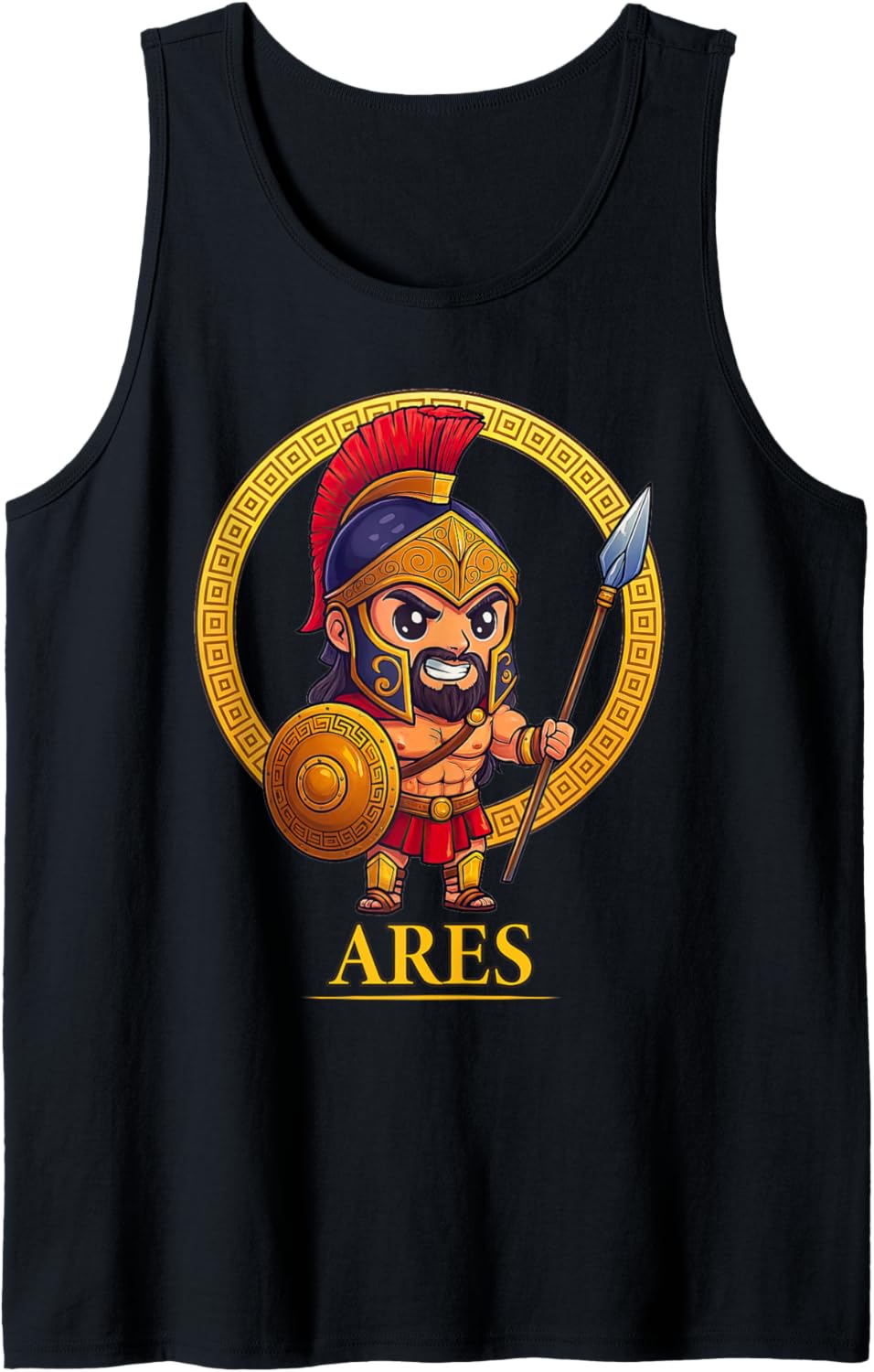Cute Greek Mythology God Ares Ancient Greece Chibi Tank Top