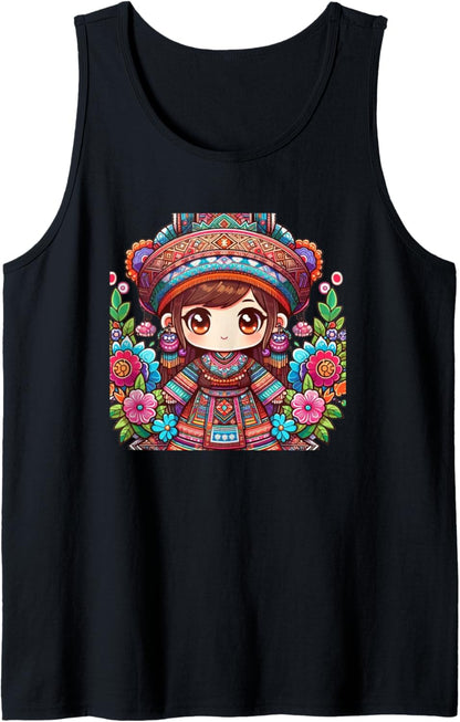 Hmong Chibi Girl Tank Top