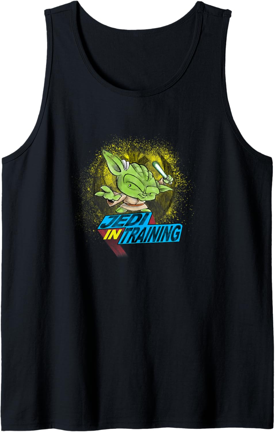 Star Wars Yoda Jedi In Training Cartoon Chibi Jedi Logo Tank Top