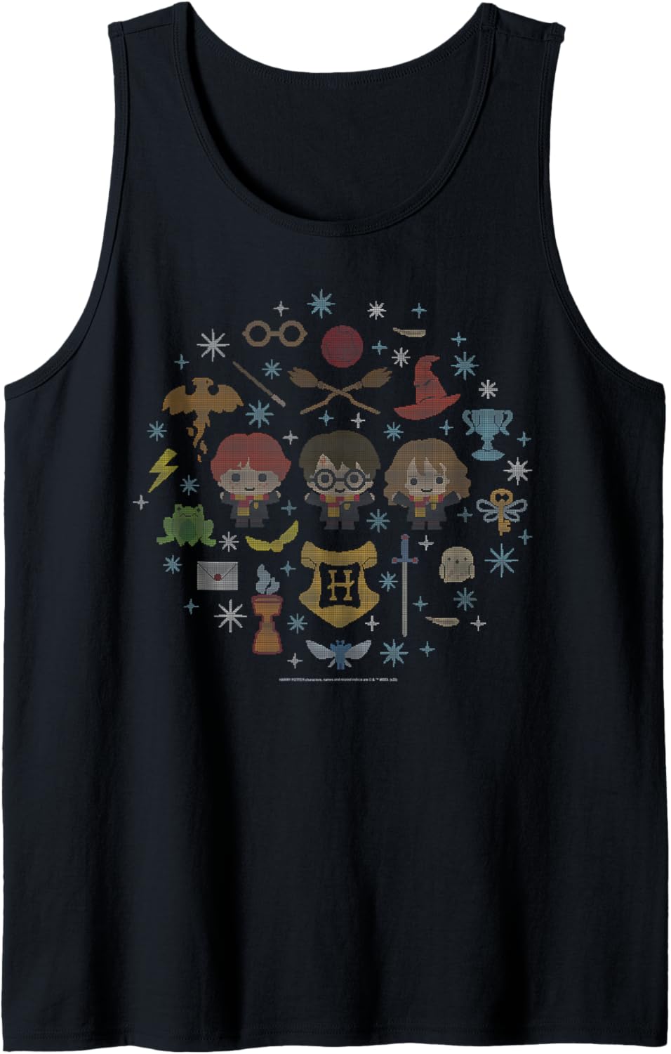 Harry Potter Christmas Group Shot Chibi Ugly Sweater Tank Top