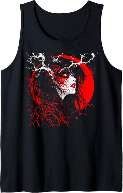 Horror Anime Manga Tee I Gothic Outfit I Japanese Chibi Girl Tank Top