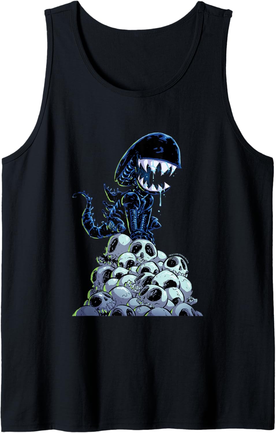 Aliens Xenomorph In Skull Mountain Big Chest Chibi Poster Tank Top