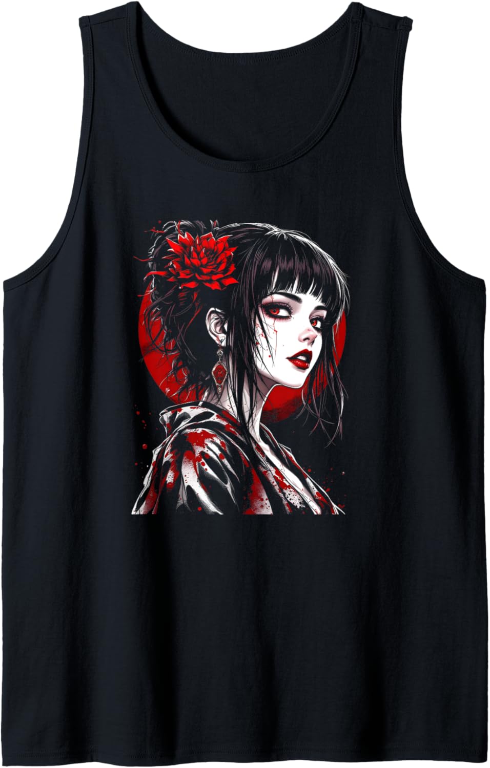 Horror Anime Manga Tee I Gothic Outfit I Japanese Chibi Girl Tank Top